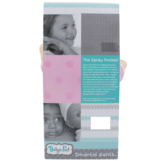 Goldberger Baby's First® Smartie Pants™ 12" Baby Doll with Pink Outfit